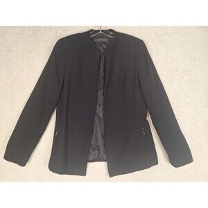 Kasper Open Blazer Jacket Women's 8 Career Chic Office Corpcore Classic Pockets